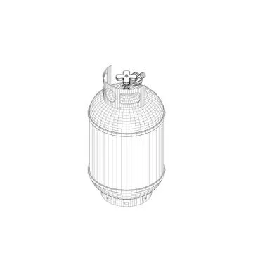 Propane gas balloon. Vector outline illustration.3d isometric style. 库存插图