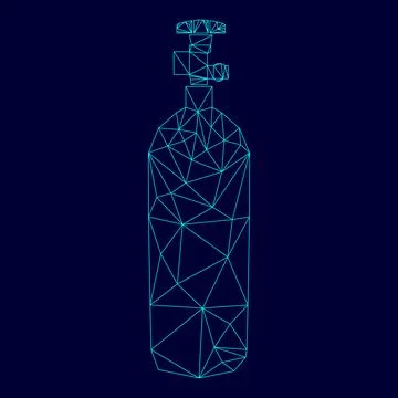 Propane gas cylinde low poly triangulation triangulated polygonal electric .. Stock Illustration