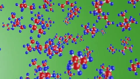 Propane molecules on a green background Stock Footage 155322143