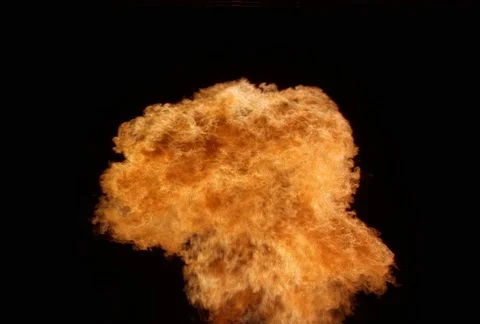 Propane mortar explosion rising in a cloud of flame and disappearing Stock Footage 86917689
