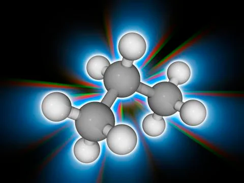 Propane organic compound molecule Ilustração Stock