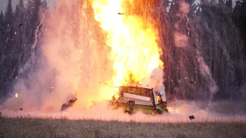 Propane Trailer Explosion Up Close Stock Footage 83787152