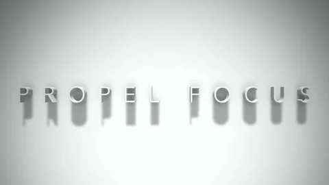 Propel focus 3D title animation white text on a white background Stock Footage 299749696