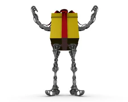 Propelled gift box. Hands raised up 库存插图