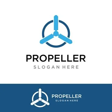 Propeller abstract logo template design of airplane, windmill, fan.Logo for.. Stock Illustration
