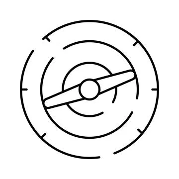 Propeller airplane engine icon indicating motion and engineering Stock Illustration