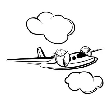 Propeller Airplane Stock Illustration