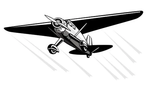 Propeller airplane retro. Stock Illustration