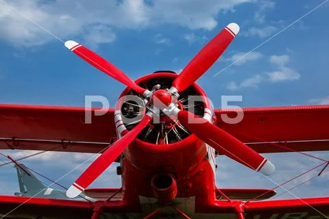 Propeller and air intake against sky Stock Photos