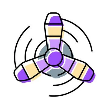 Propeller blades spinning in fast motion vector icon Stock Illustration