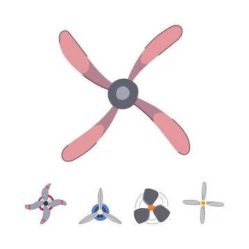 Propeller blades with various designs and shapes Stock Illustration