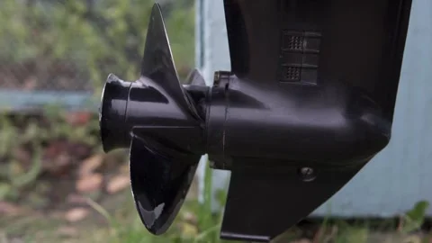 The propeller of a boat injection motor. Stock Footage 267087077