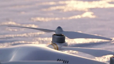 Propeller of a drone taking off and landing Stock Footage 74733002
