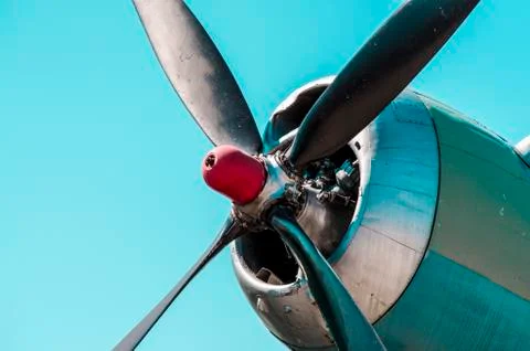 Propeller engine of an aircraft Foto stock