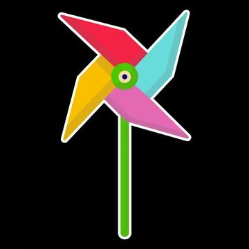 Propeller handle sticker. Flat illustration of a vector icon. Stock Illustration