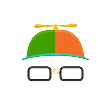Propeller Hat with Eye Glasses. Isolated Vector Illustration Stock Illustration