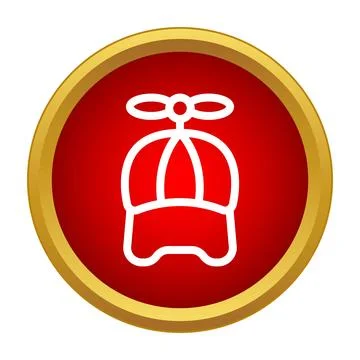 Propeller hat icon representing childhood fun and play Stock Illustration