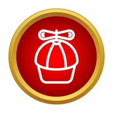 Propeller hat icon symbol representing childhood fun and whimsy Stock Illustration