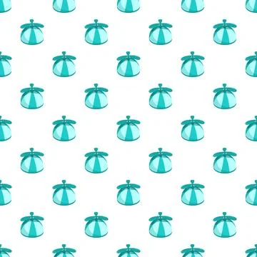 Propeller hat repeating pattern turquoise and white background Stock Illustration