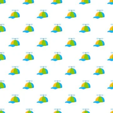 Propeller hat seamless pattern for child fun concept Stock Illustration