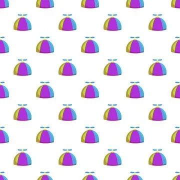 Propeller hats creating a colorful seamless pattern background Stock Illustration