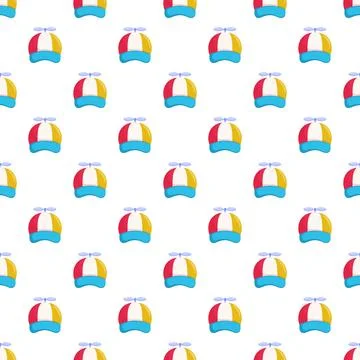 Propeller hats seamless pattern illustrating playful childhood fun Stock Illustration