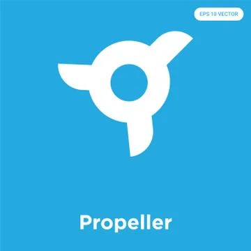 Propeller icon isolated on blue background Free Stock Illustration