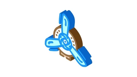 Propeller maintenance aircraft isometric icon animation Stock Footage 327290626