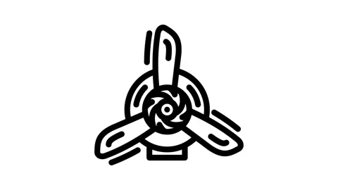 Propeller maintenance aircraft line icon animation Stock Footage 326760944