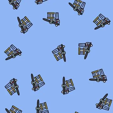 Propeller maintenance aircraft vector seamless pattern Stock Illustration