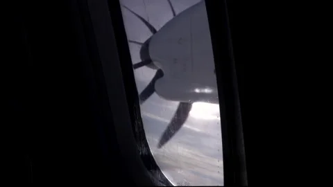 Propeller in motion in aircraft flying Video stock 142707597