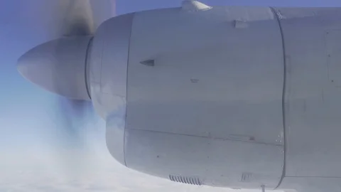 Propeller motor airplane Stock Footage 98168462