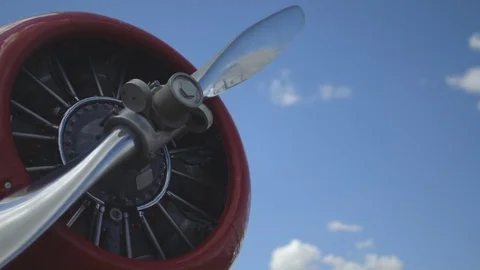 Propeller of old airplane. Video stock 70171913