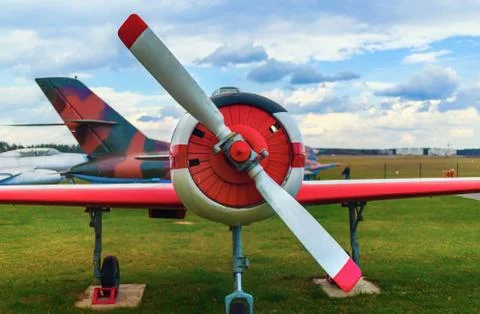 Propeller of old airplane Foto stock
