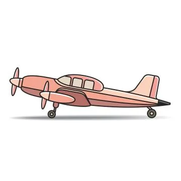 Propeller plane in color Stock Illustration