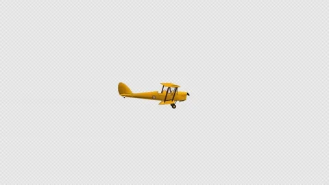 A propeller plane flying past (with Alpha Channel) Stock Footage 332929064
