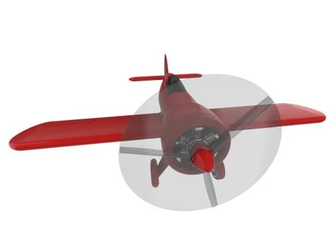 Propeller plane isolated on white. 3D render Illustrazione stock