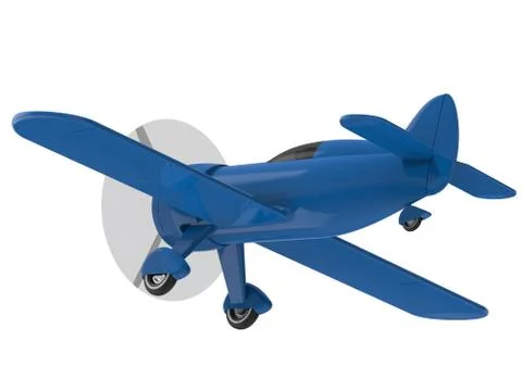 Propeller plane isolated on white. 3D render 库存插图