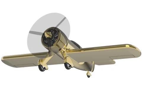 Propeller plane isolated on white. 3D render Stock Illustration
