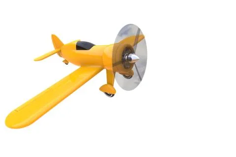 Propeller plane isolated on white. 3D render Illustrazione stock