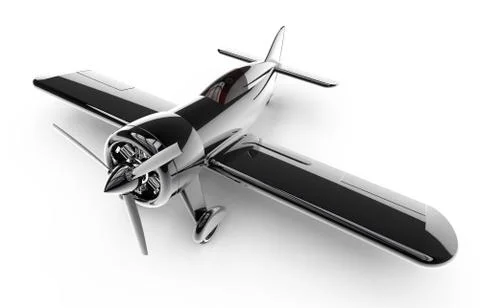 Propeller plane isolated on white. 3D render Stock Illustration