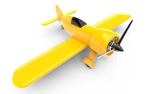 Propeller plane isolated on white. 3D render Stock Illustration