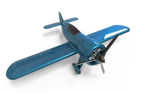 Propeller plane isolated on white. 3D render Stock Illustration