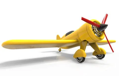 Propeller plane isolated on white. 3D render Stock Illustration