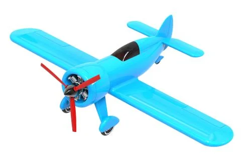 Propeller plane isolated on white. 3D render Illustrazione stock