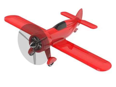 Propeller plane isolated on white. 3D render Stock Illustration