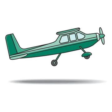 Propeller plane take off in color Stock Illustration