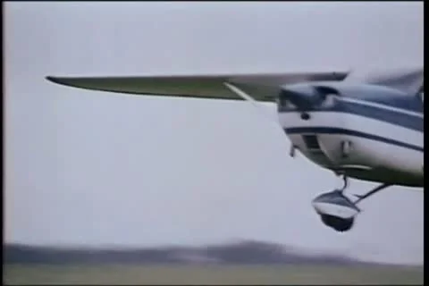 Propeller plane taking off Stock Footage 11350362