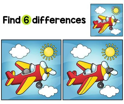 Propeller Plane Vehicle Find The Differences Illustrazione stock