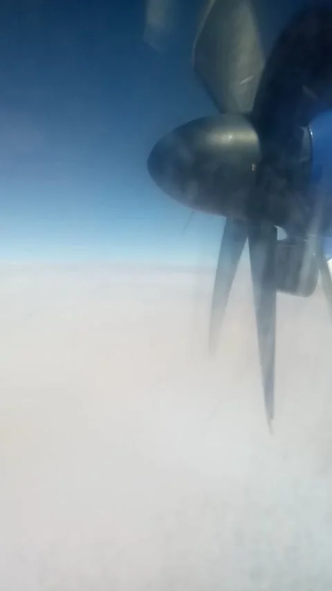 Propeller of a Q400 Stock Footage 140603181